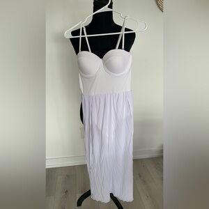 White Bustier Beach Dress with Adjustable Straps